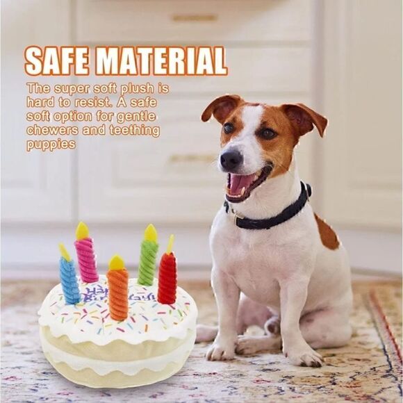 Birthday Cake Plush Dog Toy for Big Dogs Brand New NWT - Picture 8 of 8